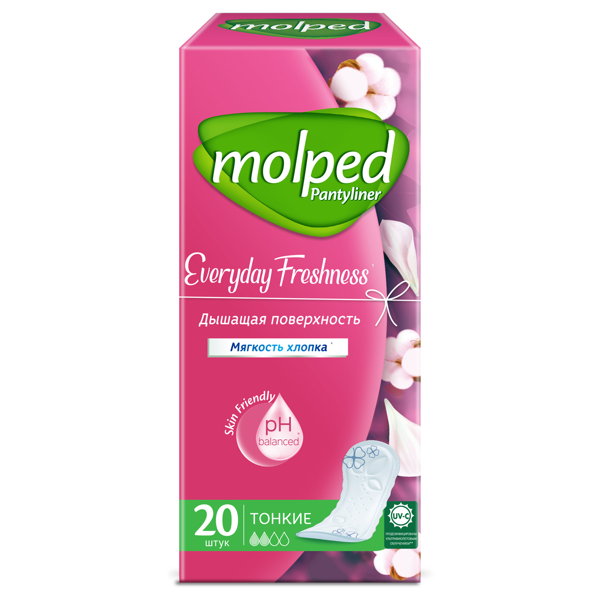 Прокладки женские ежедневные Molped Everyday Freshness, ежедневная свежесть, 20шт. (ПОД ЗАКАЗ)