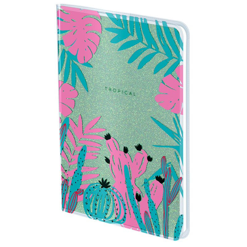 Записная книжка B6, 80л., ПВХ+глиттер, Greenwich Line "Tropical trend"