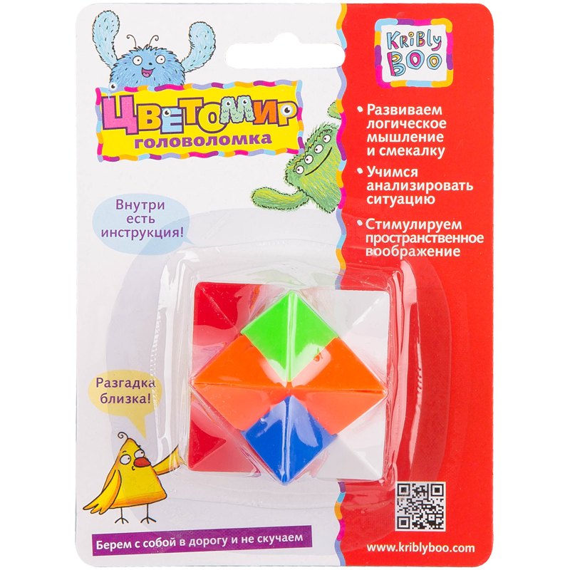 Игра-головоломка Kribly Boo "Цветомир. Ежик", пластик, от 3-х лет, блистер