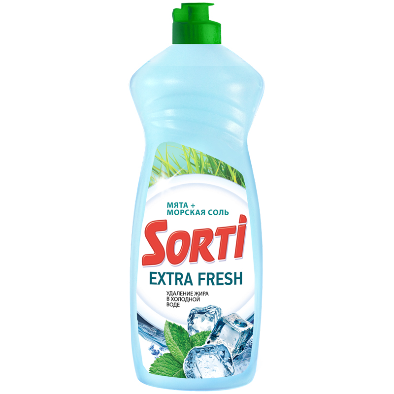 Средство для мытья посуды Sorti "Extra Fresh. Мята и Морская соль", 900мл
