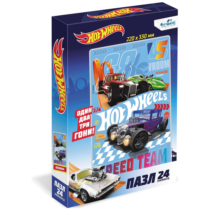 Пазл  24 эл. Origami "Hot Wheels", ассорти