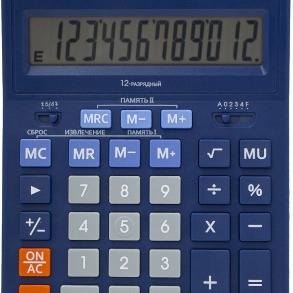 Калькулятор настольный Lamark SK-555BL, большой (155х205 мм), 12 разрядов, двойное питание, синий