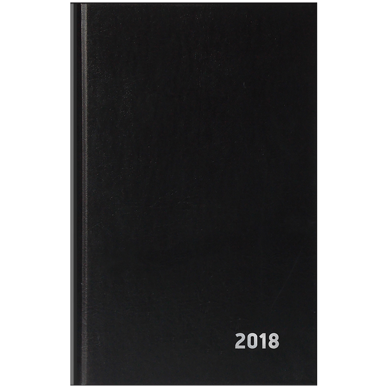 Ежедневник датированный 2018г., A5, 168л., бумвинил, OfficeSpace, черный