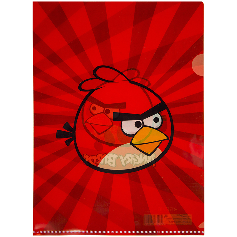 Папка-Уголок Hatber А4ф Пластик-ANGRY BIRDS