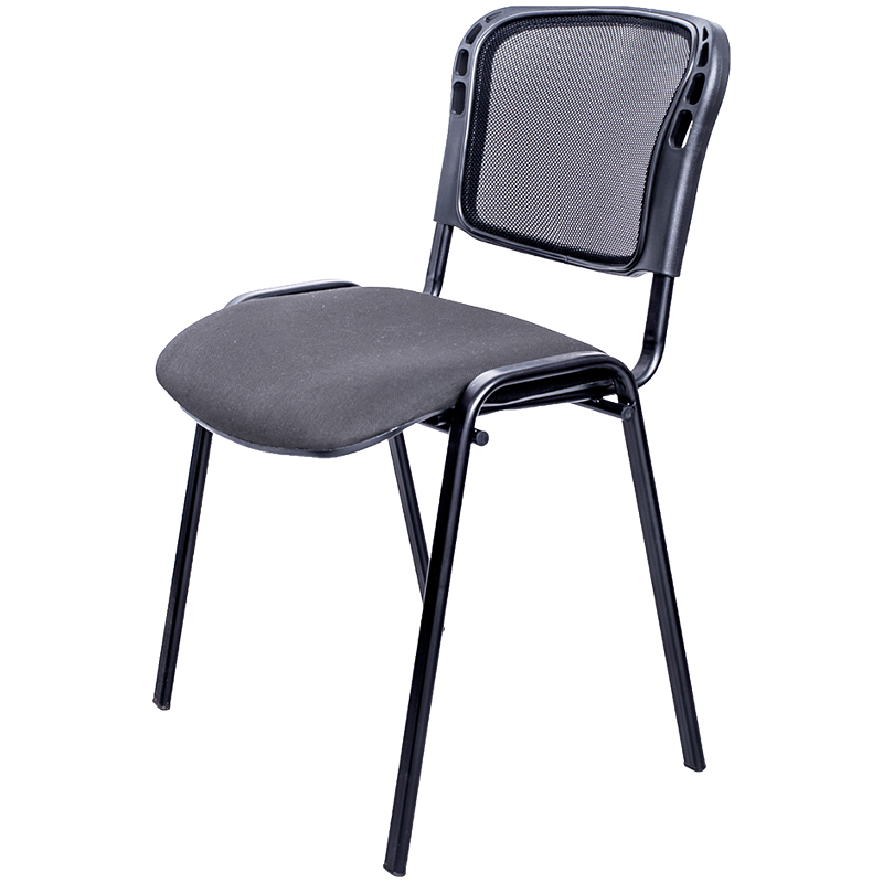 Стул Furniture "Изо Net", каркас металл, ткань серая/сетка черная