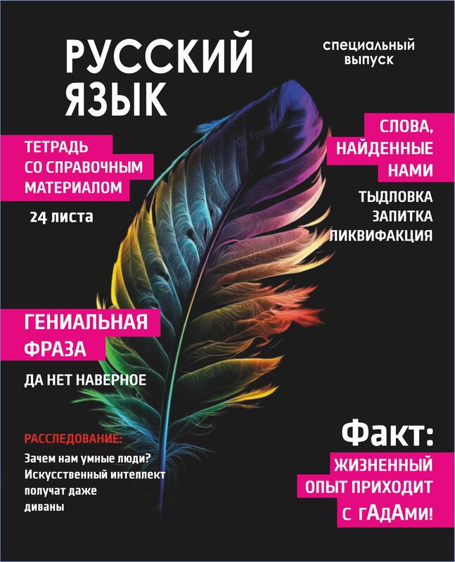 Тетрадь предметная 24 л линия Lamark, серия "Хочу всё знать!" - Русский язык, выборочный уф-лак