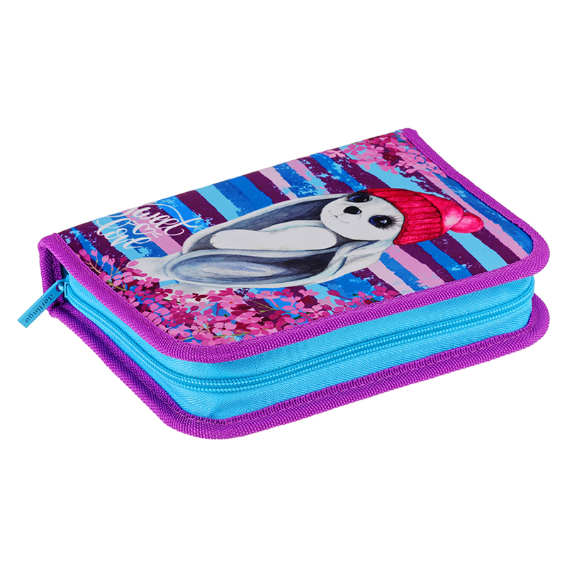 Пенал 1 отделение, 200*140*40 Berlingo "Bunny", две откидные секции, полиэстер