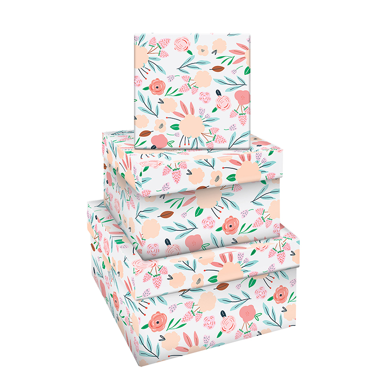 Набор квадратных коробок 3в1, MESHU "Summer mood", (19,5*19,5*11-15,5*15,5*9см)