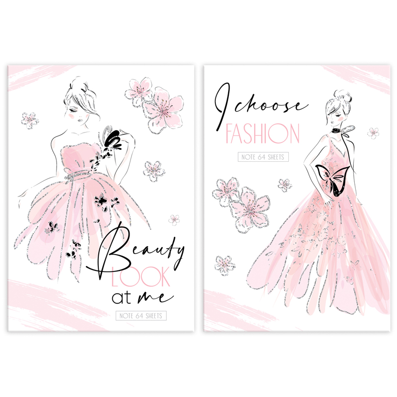 Бизнес-блокнот А6, 64л., BG "Beauty look", матовая ламинация, тиснение гологр.фольгой