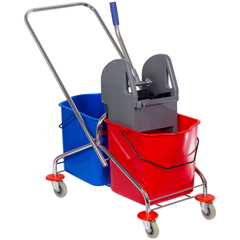 УЦЕНКА-Тележка уборочная OfficeClean Professional 2 ведра, 25л, металлический каркас, отжим