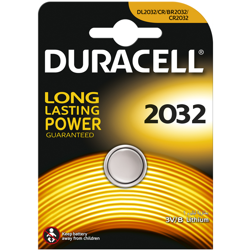 Батарейка Duracell CR2032 3V литиевая, 1BL