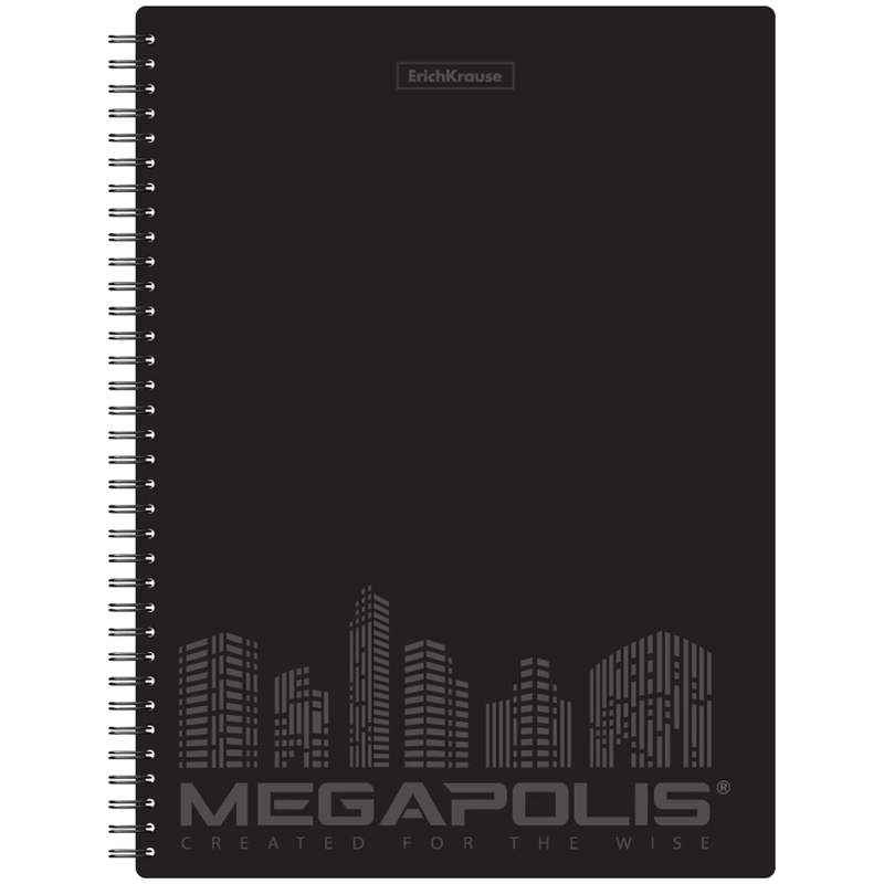 Тетрадь 80л., А4, клетка на гребне Erich Krause "Megapolis", пластиковая обложка