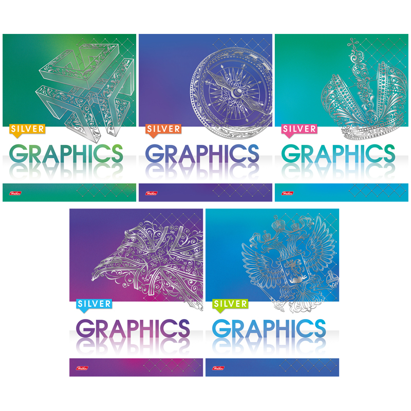 Тетрадь 96л., А5, клетка Hatber "Graphics", матовая ламинация, 3D-фольга