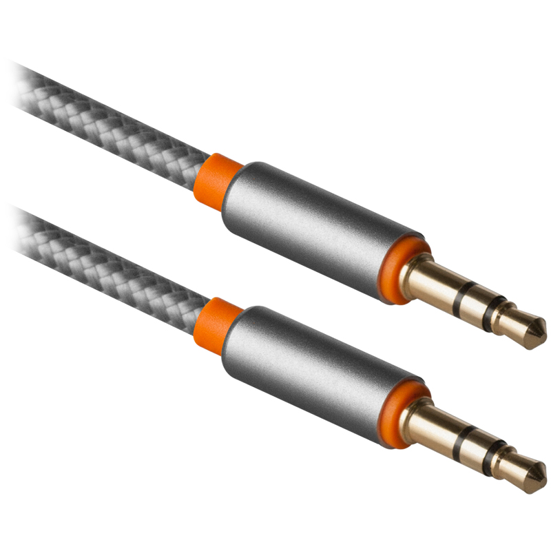 Кабель удлинительный Defender JACK01-03 аудио JACK (M) - JACK (М), 1,2м, серый