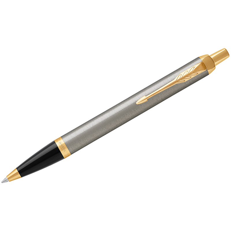 УЦЕНКА-Ручка шариковая Parker "IM Brushed Metal GT" синяя, 1,0мм, кнопочн., подар. уп.