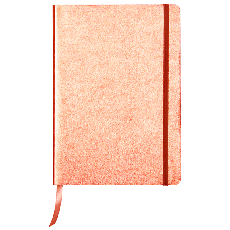 Записная книжка А5 72л. кожа, Clairefontaine "Cuiris. Copper", 90г/м2, на резинке, ляссе, карман