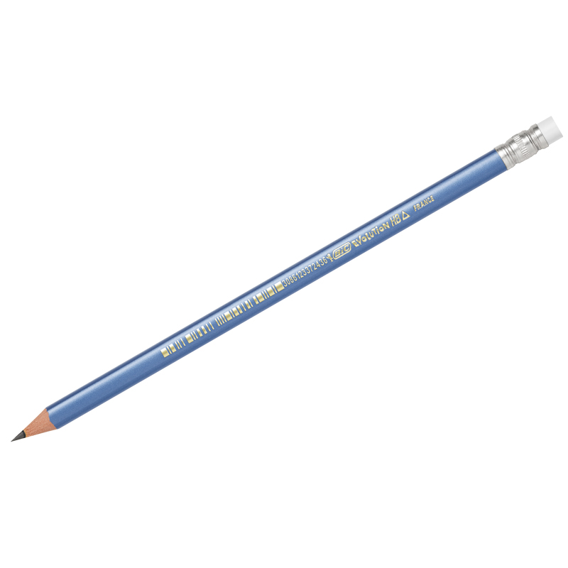 Карандаш ч/г Bic "Evolution Triangle" HB, с ластиком, трехгранный, заточен., пластиковый