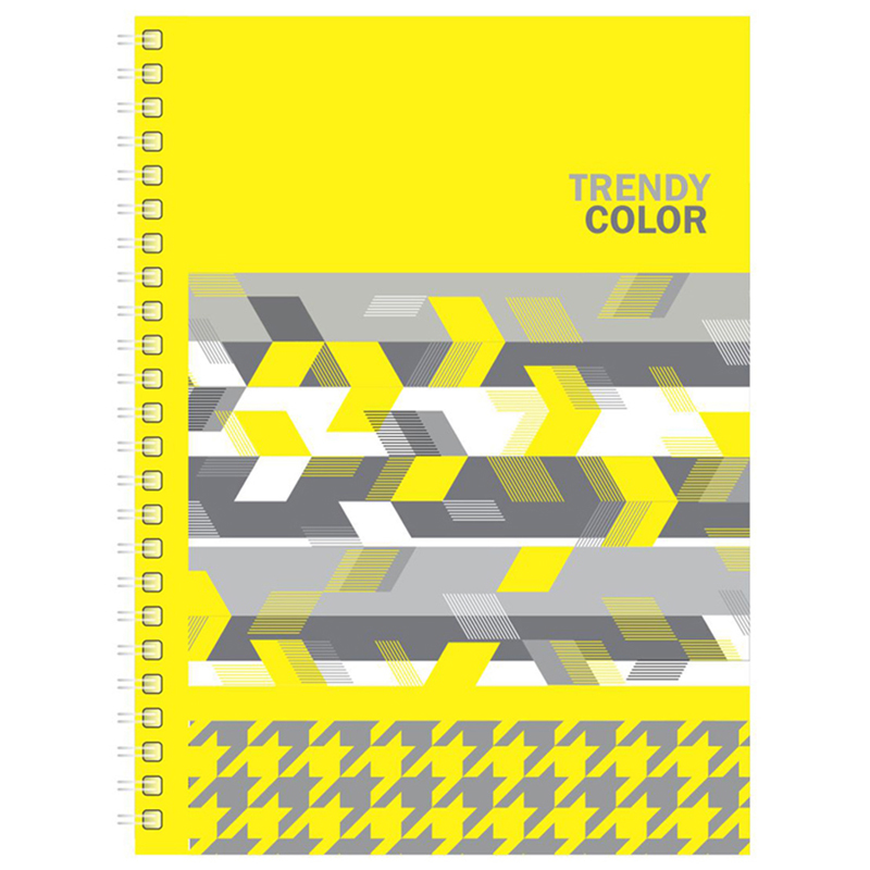 Тетрадь 80л., А4, клетка, на гребне BG "Trendy color", выб. лак