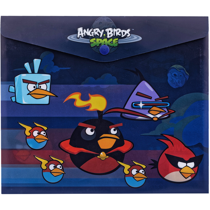 Папка-конверт на кнопке Hatber ANGRY BIRDS, A5. 180мкм