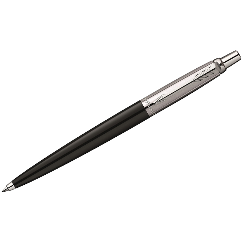 Ручка шариковая Parker "Jotter Black Chrome" синяя, 1,0мм, кнопочн., подарочная упаковка