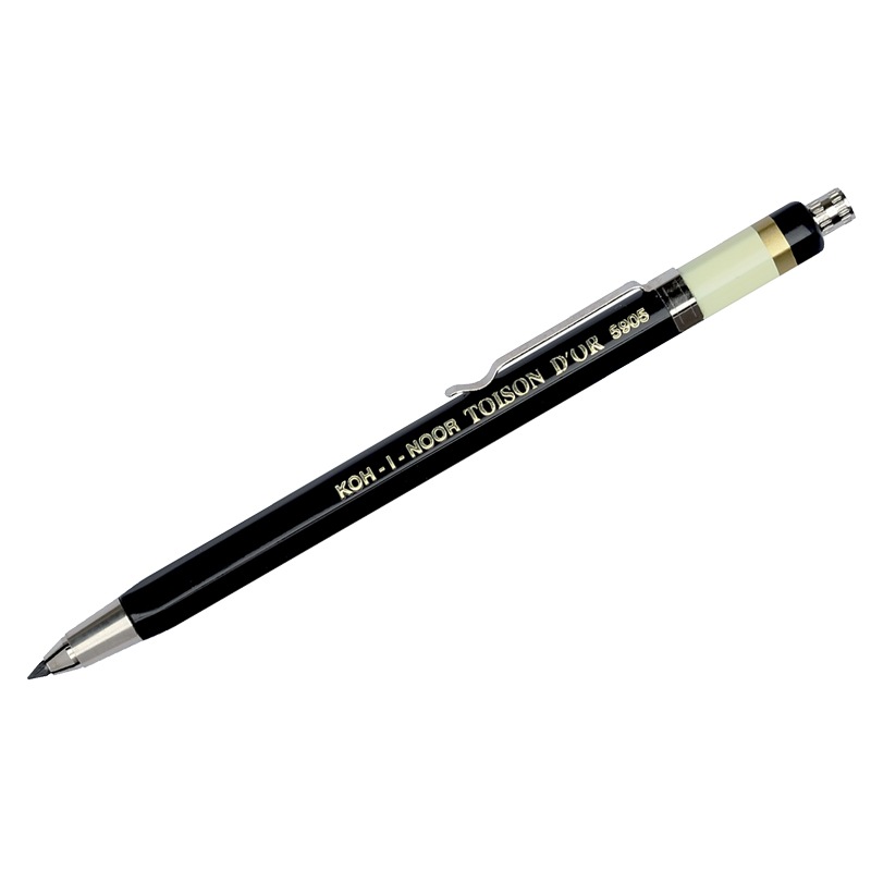 Карандаш цанговый Koh-I-Noor 2,5мм, черный корпус, металл. клип
