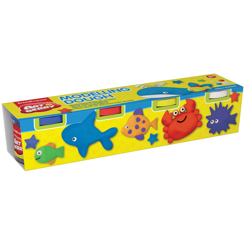 Масса для лепки "Artberry. Modelling Dough №1", 4 цвета*100гр
