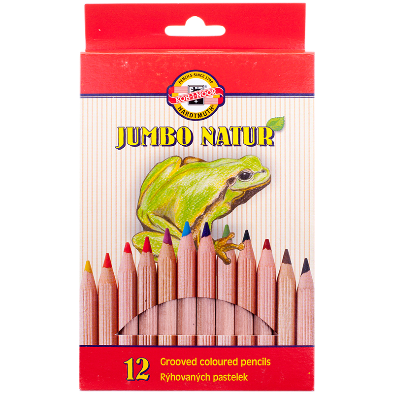 Карандаши Koh-I-Noor "Jumbo Natur", 12цв., утолщенные, заточен., европодвес