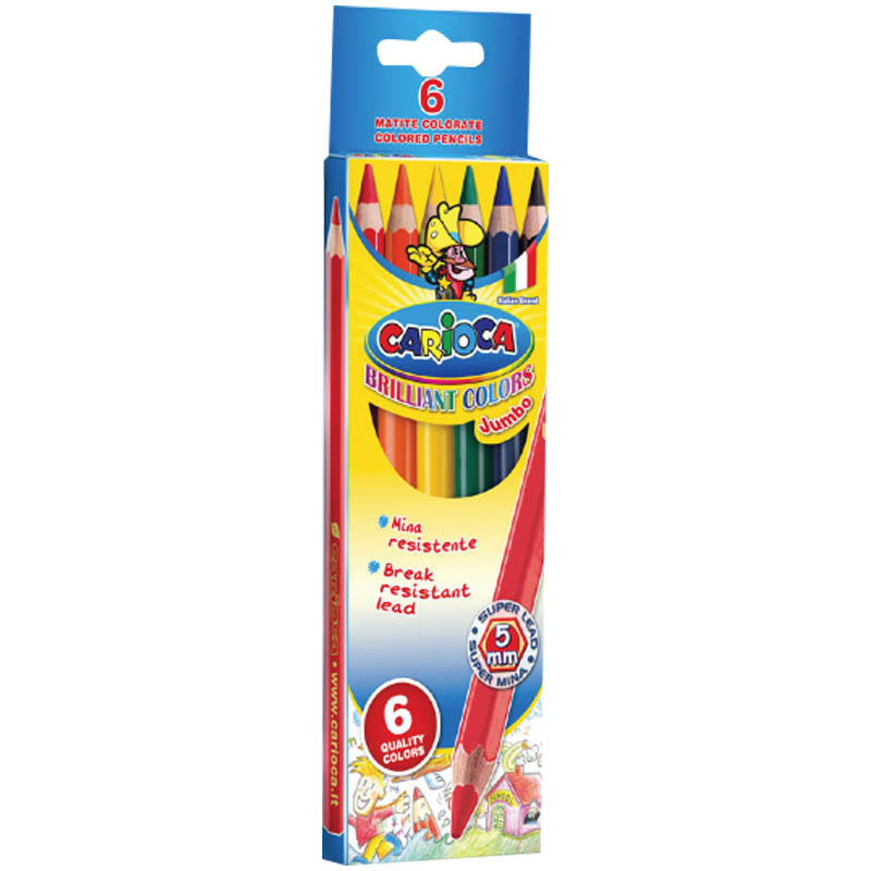 Карандаши "Carioca Jumbo" 06цв., утолщен. корпус, заточен., европодвес