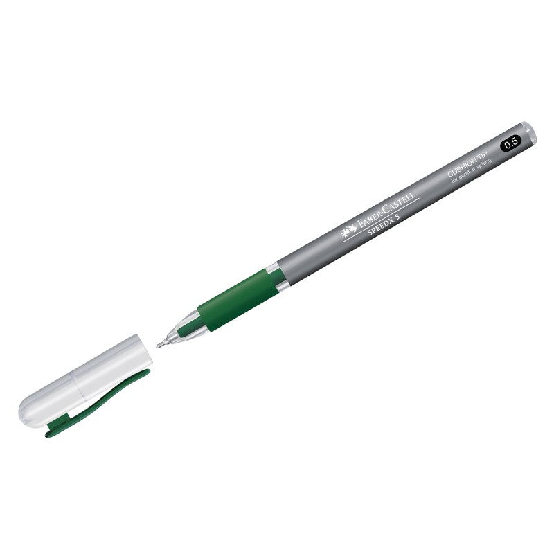 Ручка шариковая Faber-Castell "Speedx" зеленая, 0,5мм, грип