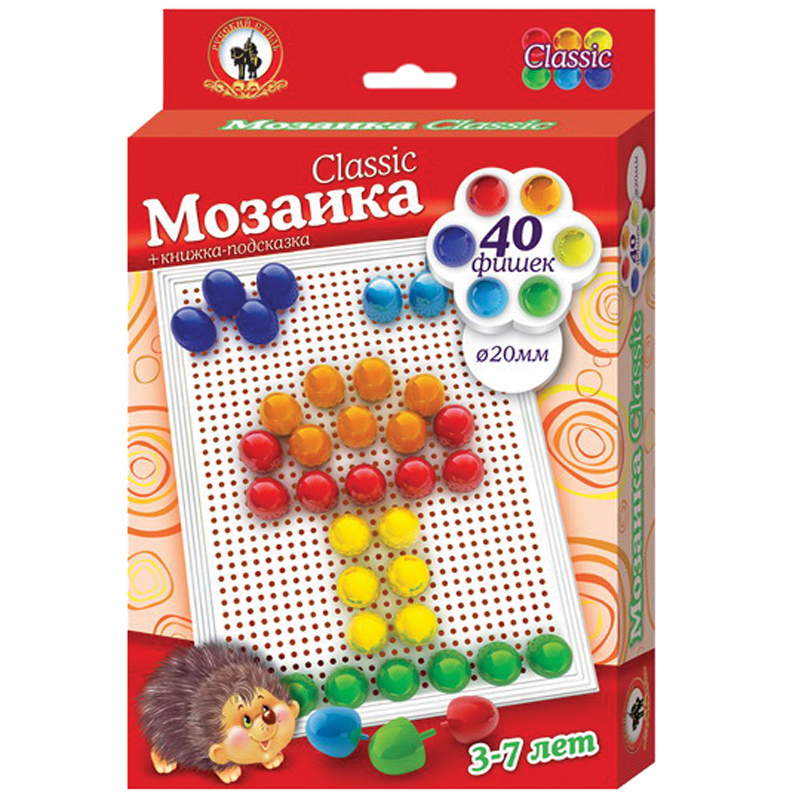 Мозаика Classic Русский стиль "Гриб" 40 эл., D20мм, малая плата, картон, европодвес
