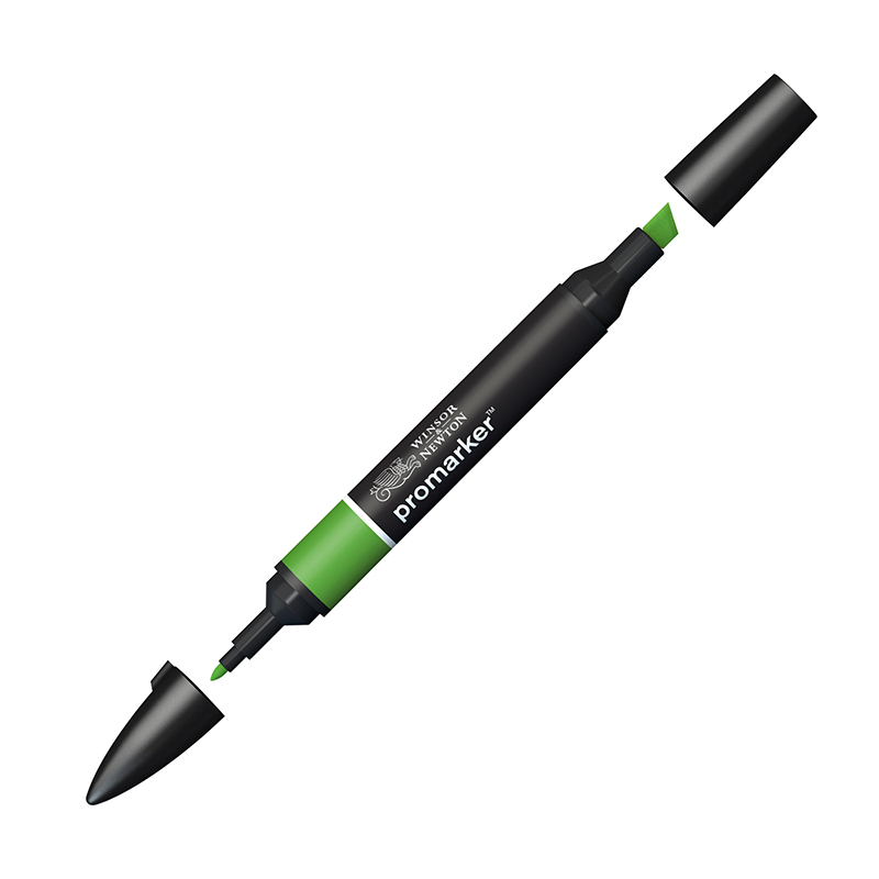 Маркер художественный двухсторонний Winsor&Newton "Pro", пулевидный/скошенный, 2мм/7мм, зеленый лес