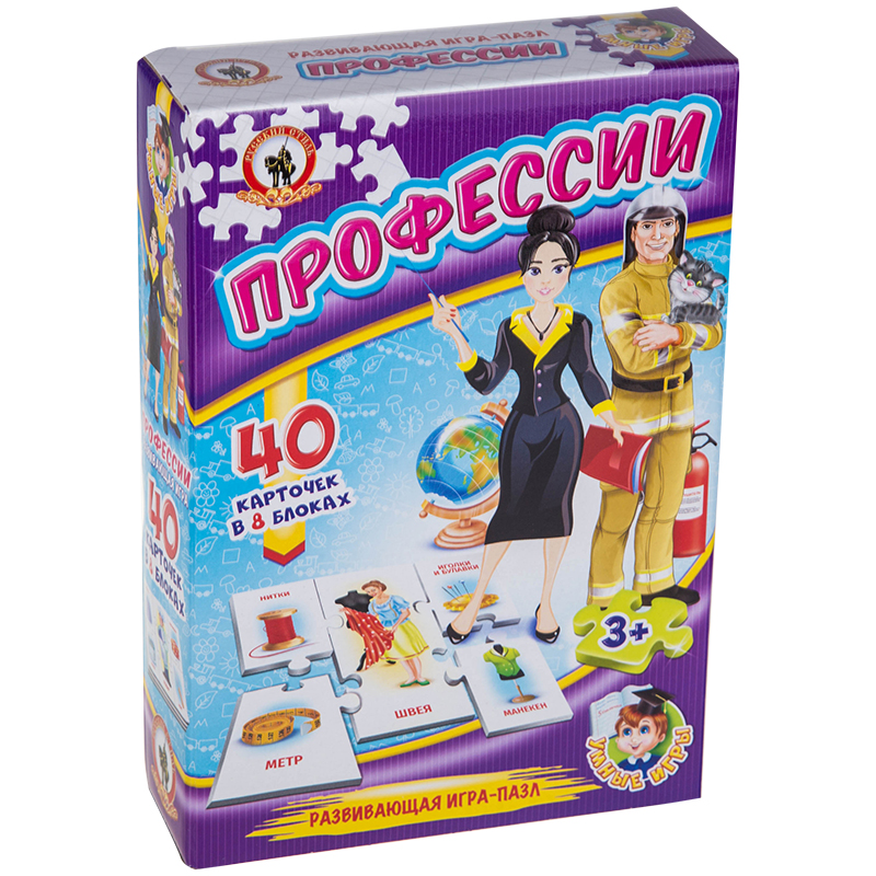 Игра настольная Русский стиль "Умные игры. Профессии", картонная коробка