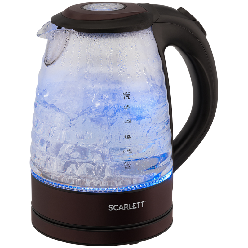 УЦЕНКА-Чайник электрический Scarlett SC-EK27G97, 1,7л, 2200Вт, с подсветкой, стекло/пластик
