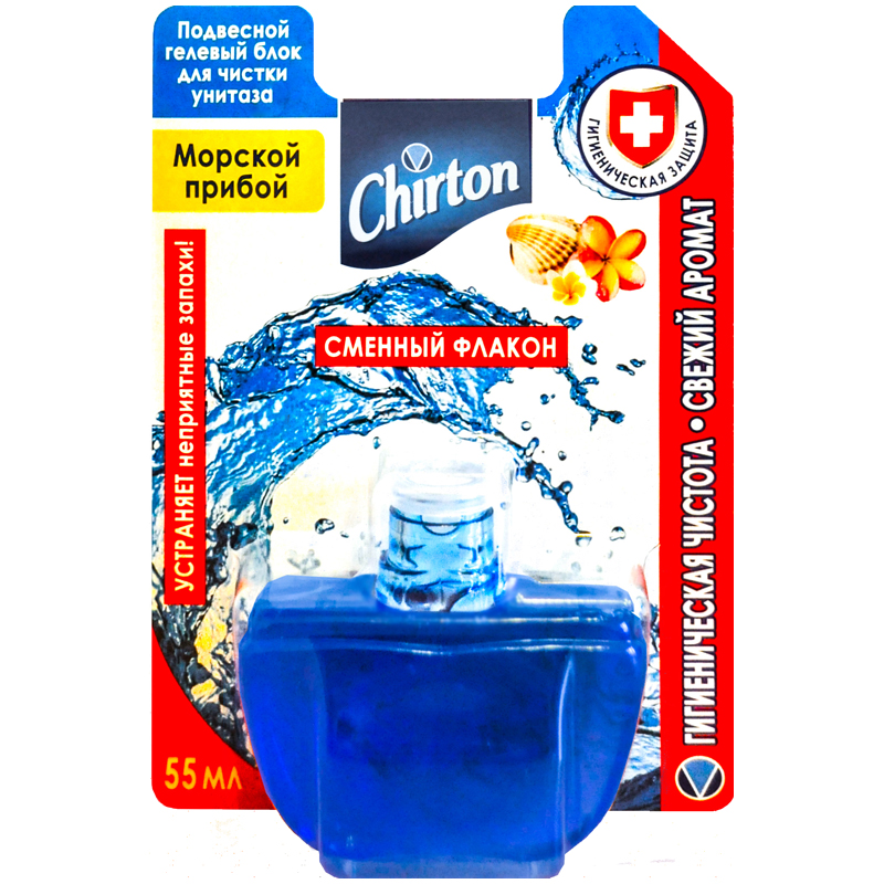 Сменный подвесной блок для унитаза Chirton "Морской прибой", 55мл, европодвес