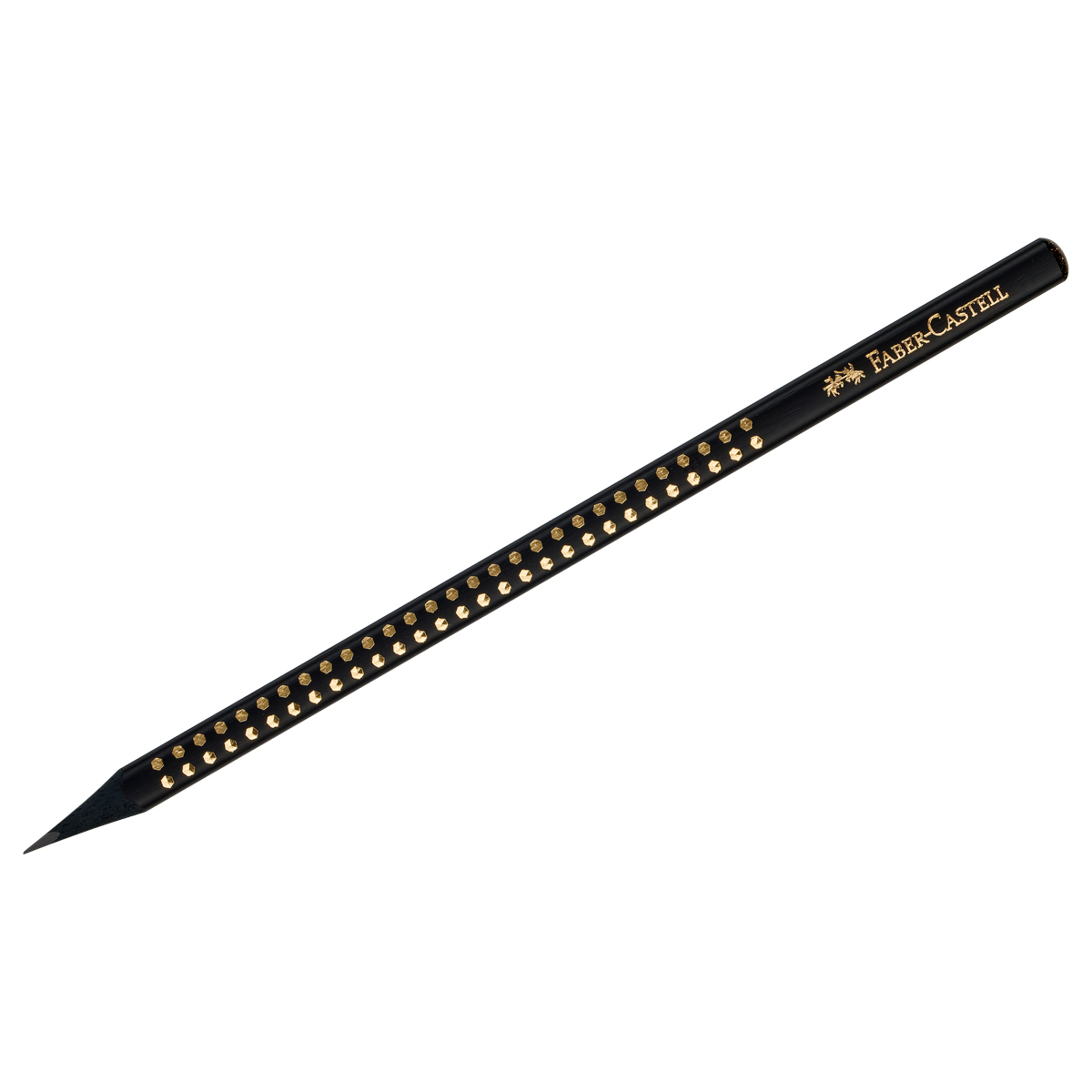 Карандаш ч/г Faber-Castell "Sparkle Black" B, трехгранный, заточен., черный/золотой