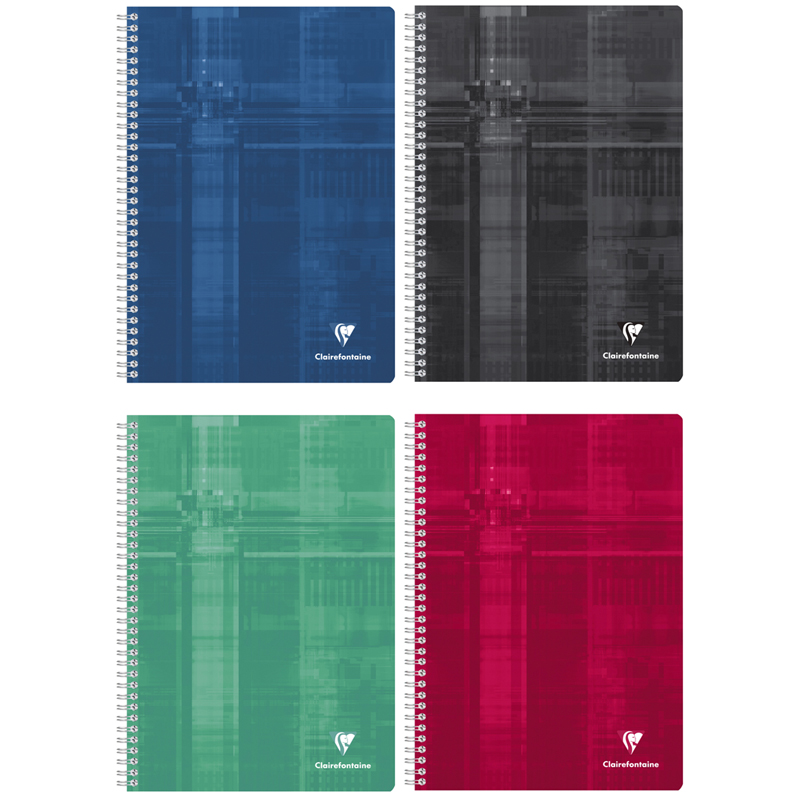 Тетрадь 90л., А4, клетка на гребне Clairefontaine, глянцевая ламинация, ассорти, 90г/м2