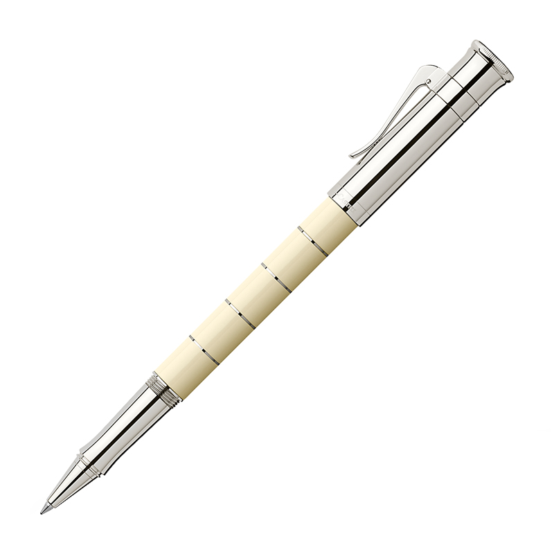 Ручка-роллер Graf von Faber-Castell "Classic Anello Ivory" черная, подар. уп.
