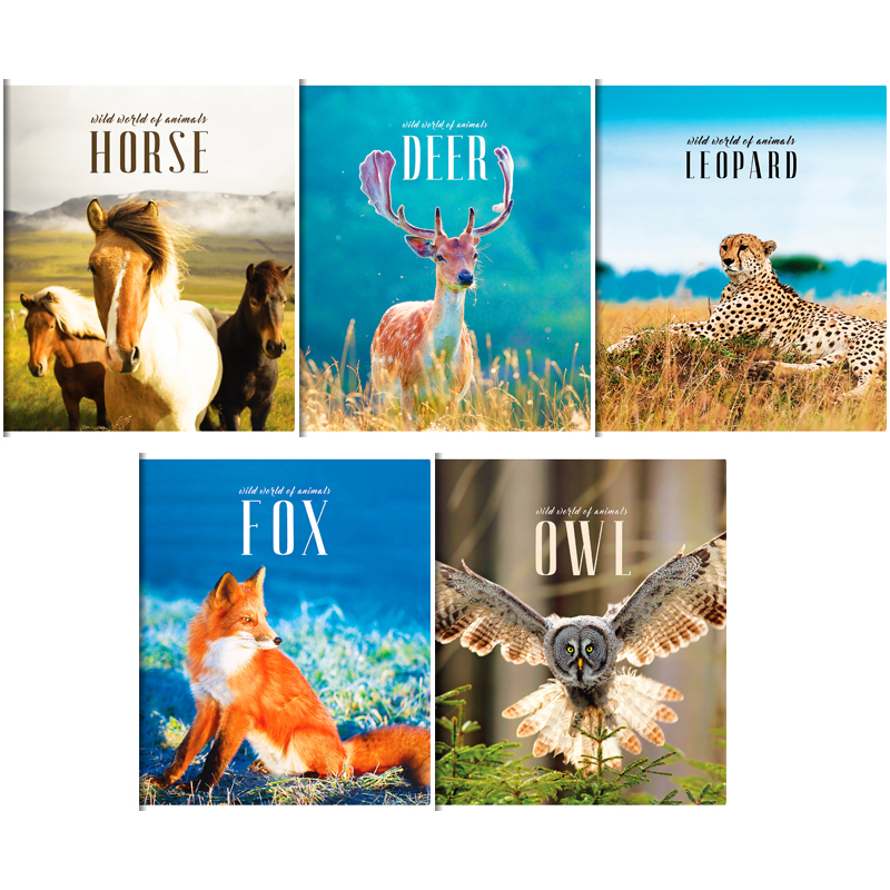 Тетрадь 80л., А5, клетка ArtSpace "Природа. World of animals", ВД-лак