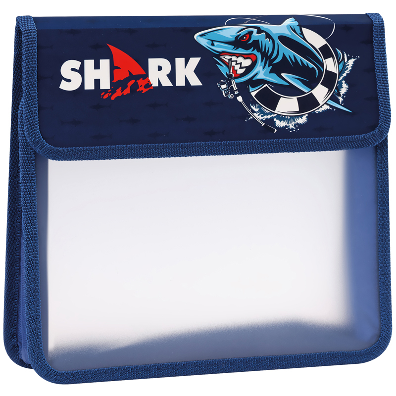 Папка для тетрадей 2 отделения А5 ArtSpace "Shark", пластик, на липучке