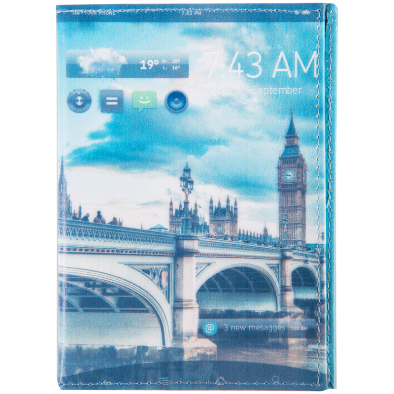 Обложка для паспорта OfficeSpace кожа тип 2 "Print: Big Ben"
