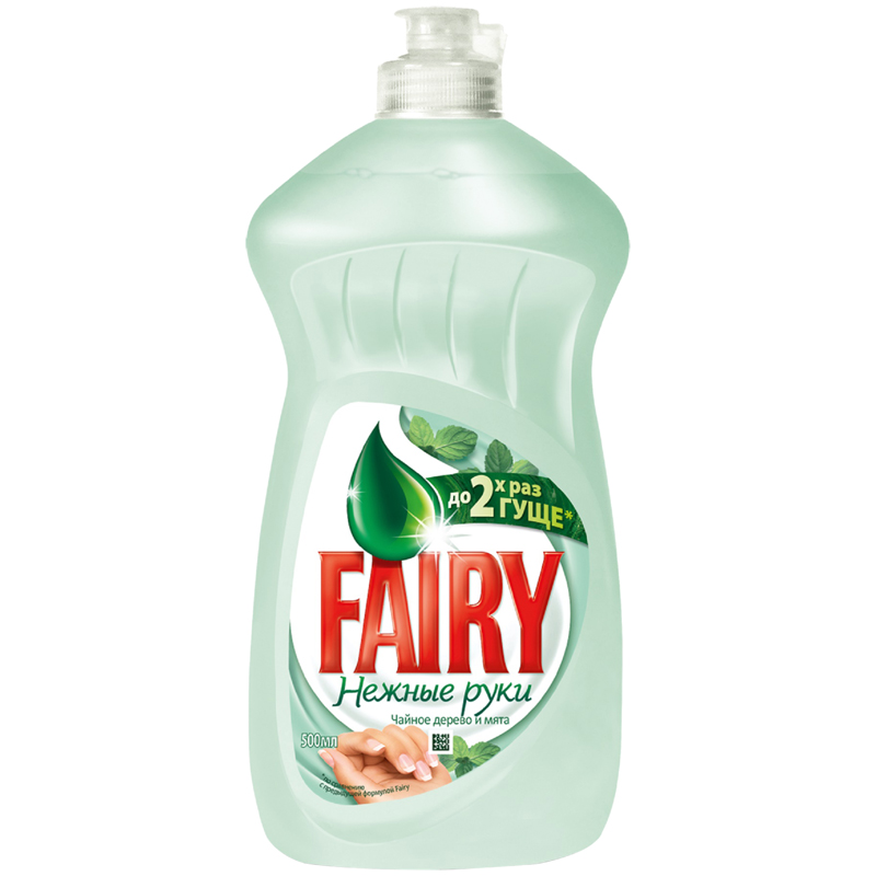 Средство для мытья посуды Fairy "Нежные руки. Чайное дерево и Мята", 0,5л