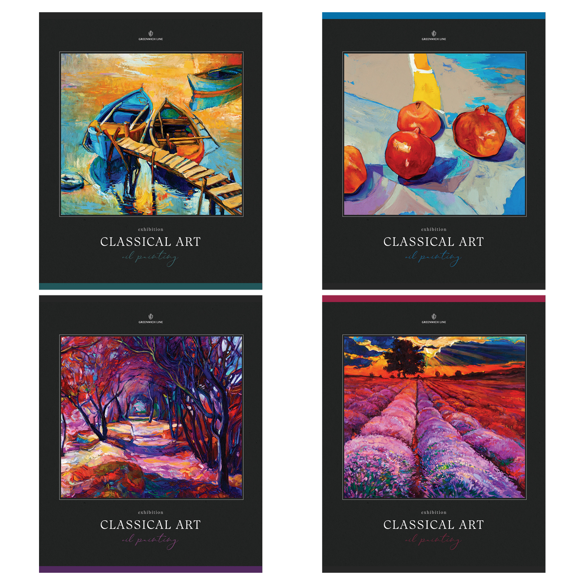 УЦЕНКА - Тетрадь 80л., А5, клетка Greenwich Line "Classical art", глянцевая ламинация, sandy-touch лак, 70г/м2 (осн 361270)