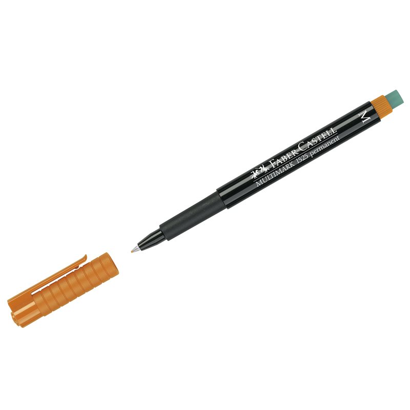 Маркер перманентный Faber-Castell "Multimark permanent" M, оранжевый, пулев., 1,0мм, с ластиком