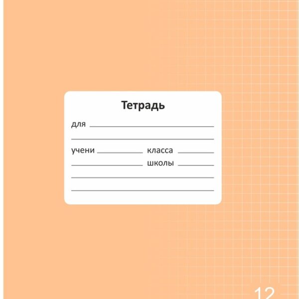 Тетрадь 12 л. клетка Lamark "Классная NEW/НОВИНКА", Оранжевая, 170х203 мм, обложка - мелованный картон