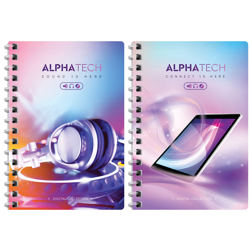 Записная книжка А6 120л., на гребне ArtSpace "Увлечения. Neon. Alphatech"