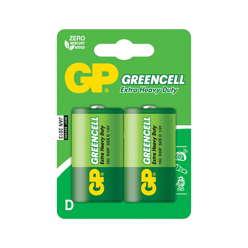 Батарейка GP Greencell D (R20) 13G BC2