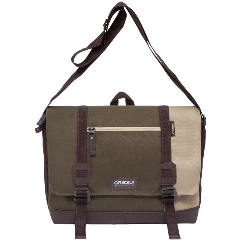 Сумка Grizzly 34*28*16см, 2 отделения, хаки/песочный