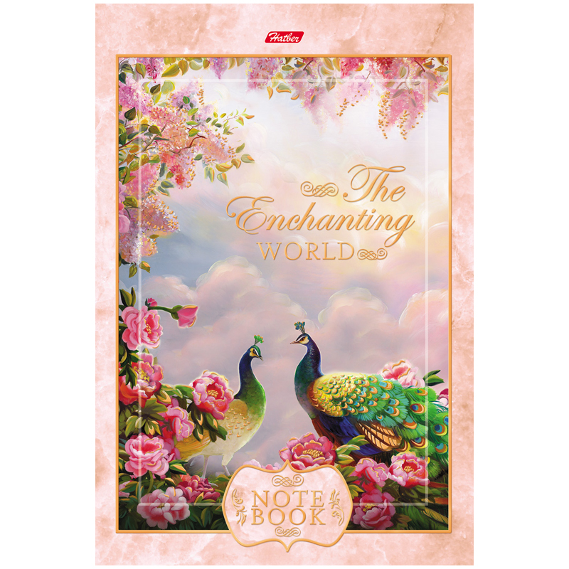 Бизнес-блокнот А5 96л. Hatber "The enchanting world", 4-х цветный блок, тиснение фольгой