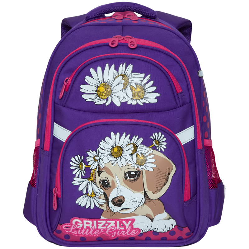 Рюкзак Grizzly, 29*31*17см, 2 отделения, 4 кармана, анатомическая спинка, фиолетовый