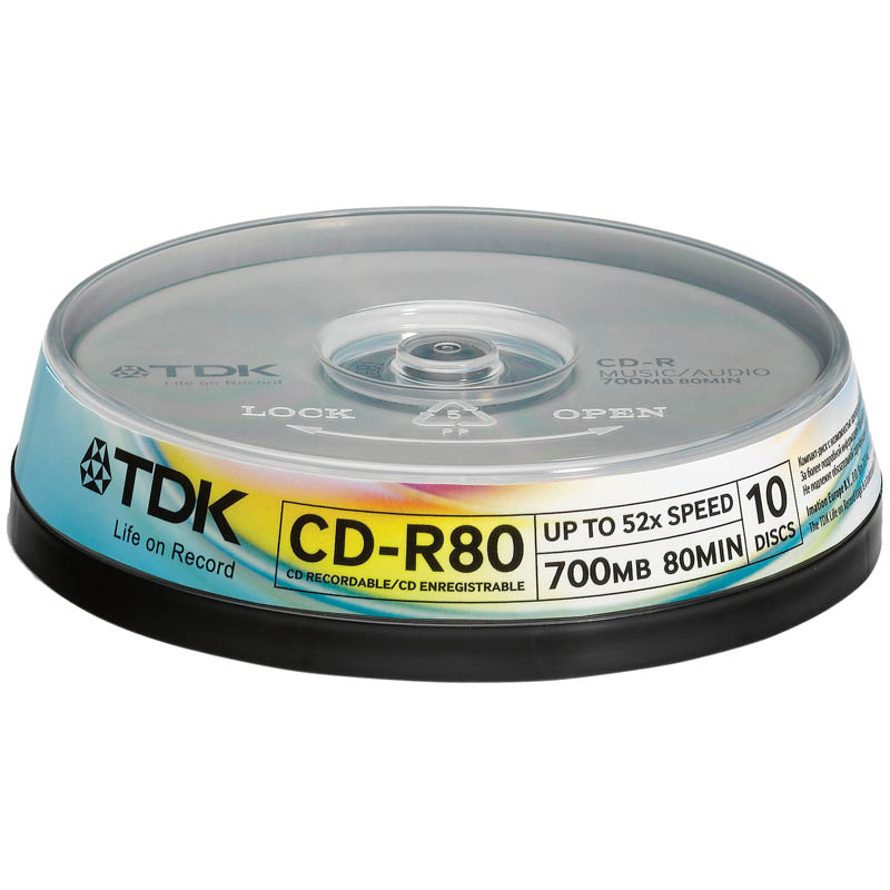 9b164f1b18b7b99482de473dd99bd339-1 Диск CD-R 700Mb TDK 52x Cake Box (10шт) — изображение 1
